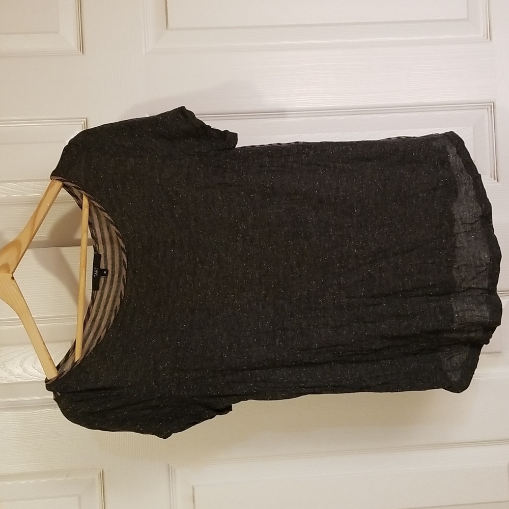 Tart Sheer Black And Striped Shirt - M